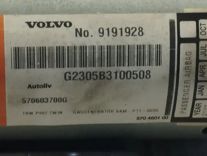Volvo S60 (2004 - 2010) 9191928 Подушка безопасности пассажира — фото 2