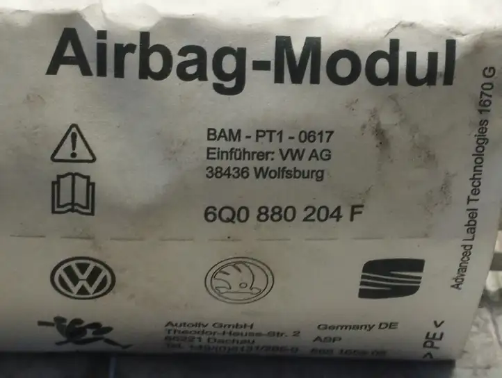 Skoda Fabia Mk1 (6Y) (1999 - 2007) 6Q0880204F Подушка безопасности пассажира — фото 2