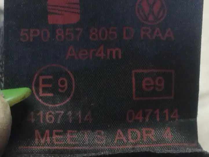 Seat Altea XL (2004 - 2015) 6P0857805D Задний ремень безопасности — фото 2