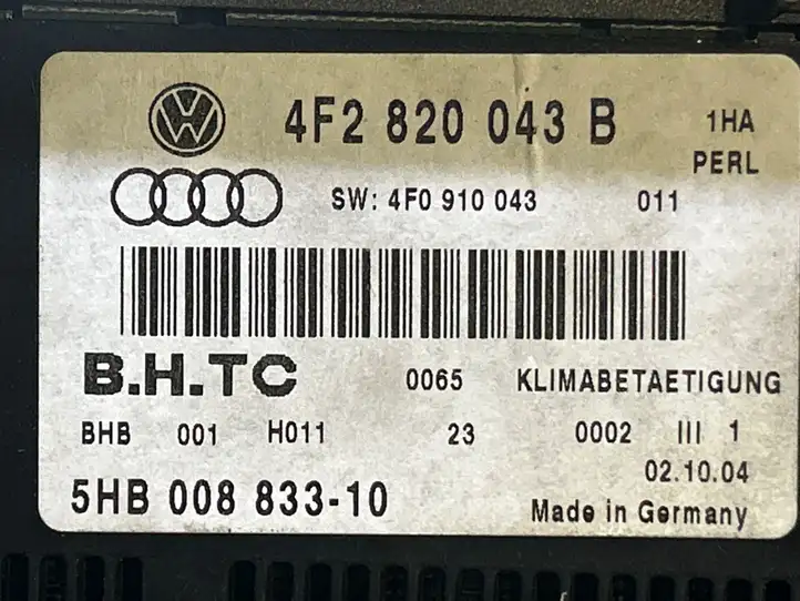Audi A6 S6 C6 4F (2004 - 2008) 4F2820043B Блок управления климат-контролем — фото 3