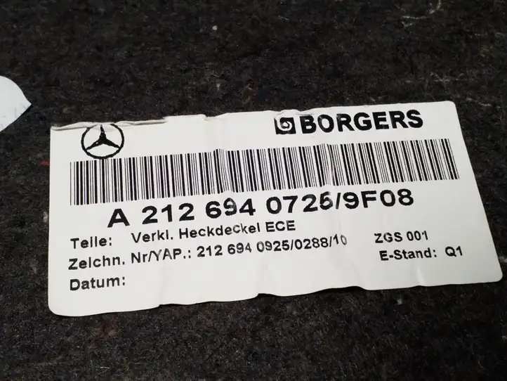 Mercedes-Benz E W212 (2009 - 2016) A2126940725 Обшивка багажника — фото 4