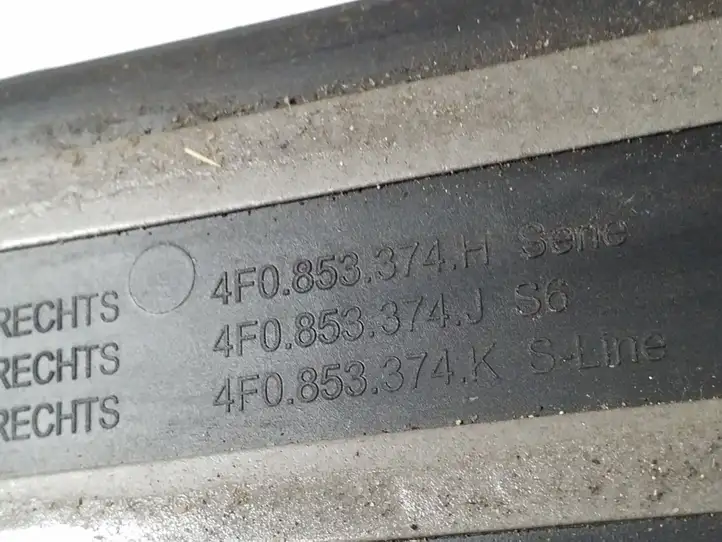 Audi A6 S6 C6 4F (2008 - 2011) 4F0853374K Внутренняя отделка переднего порога — фото 4