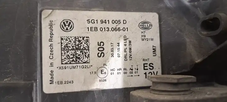 Volkswagen Golf VII (2013 - 2019) 5G1941005D Передняя фара — фото 3
