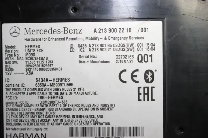 Mercedes-Benz CLA C117,X117,W117 (2013 - 2019) A2139002210 Bluetooth модуль — фото 3