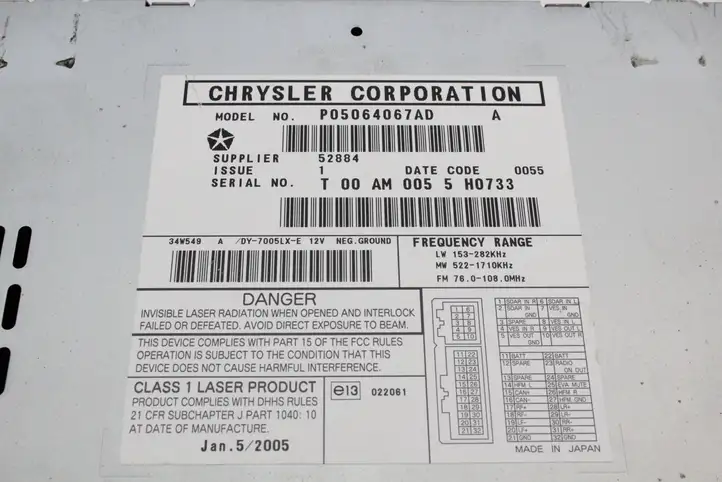 Jeep Grand Cherokee (WK) (2004 - 2010) P0506407AD Магнитола / мультимедийная система — фото 5