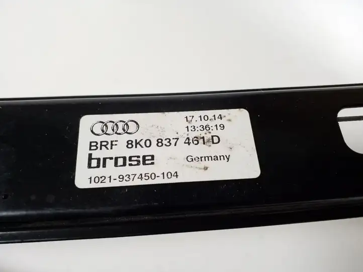 Audi A4 S4 B8 8K (2011 - 2015) 8K0837461D Стеклоподъемник передней двери (без мотора) — фото 2