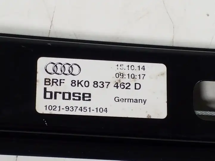 Audi A4 S4 B8 8K (2011 - 2015) 8K0837462D Стеклоподъемник передней двери (без мотора) — фото 2
