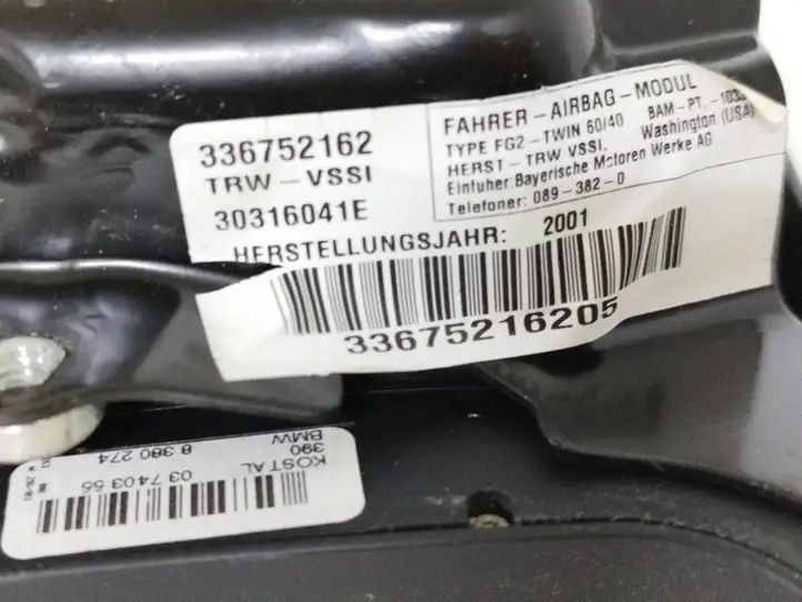 BMW X5 E53 (1999 - 2006) 336752162 Подушка безопасности руля — фото 8