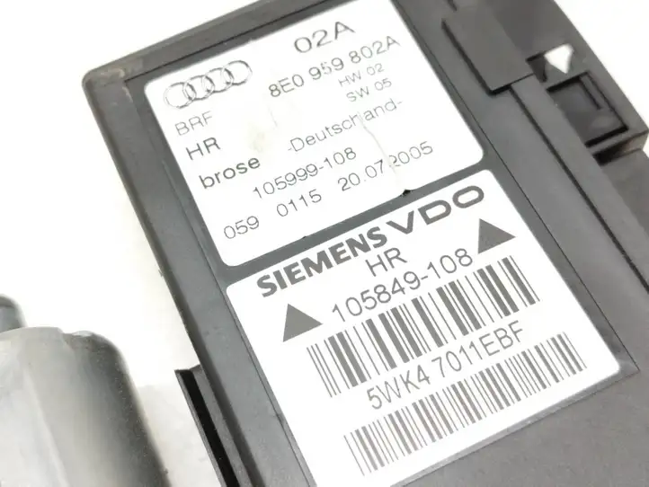 Audi A4 S4 B7 8E 8H (2004 - 2009) 8E0959802A Стеклоподъемник задней двери — фото 6