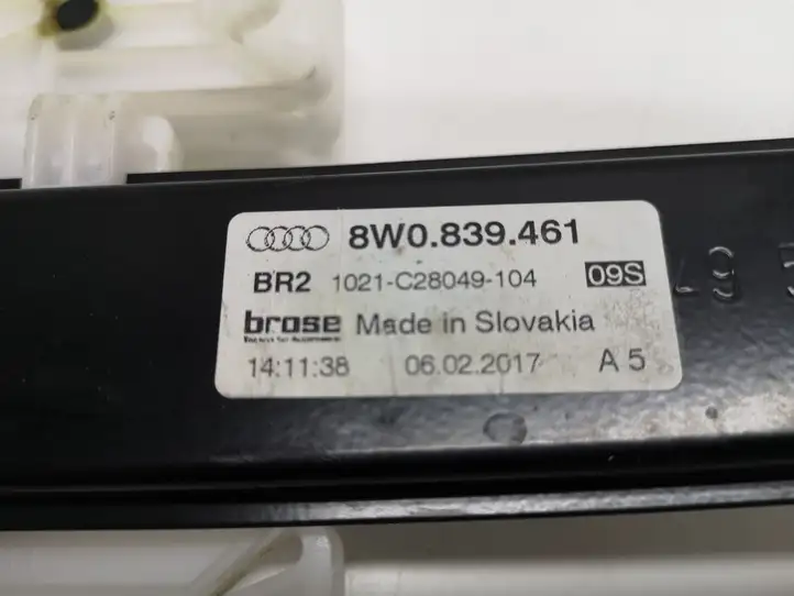 Audi A4 S4 B9 (2015 - 2019) 8W0839461 Стеклоподъемник задней двери без мотора — фото 5