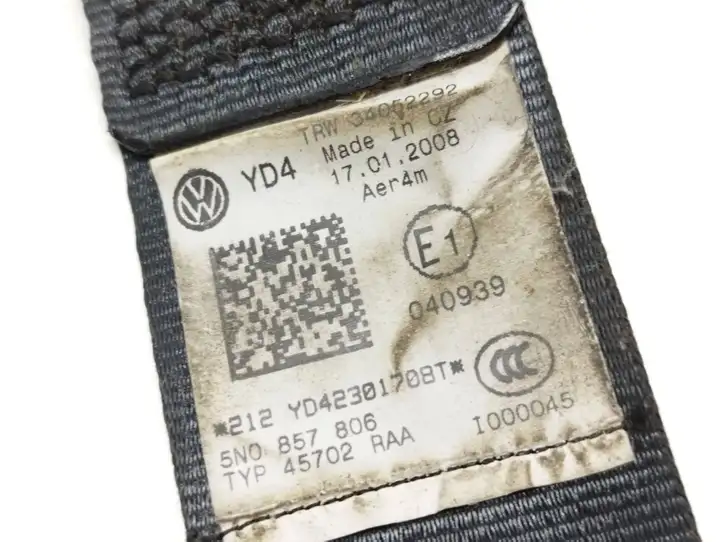 Volkswagen Tiguan (2007 - 2011) 5N0857806 Задний ремень безопасности — фото 2