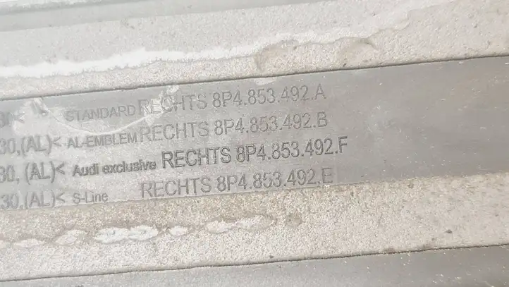Audi A3/S3 8P (2004 - 2008) 8P4853492E Внутренняя отделка переднего порога — фото 3