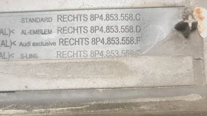 Audi A3/S3 8P (2004 - 2008) 8P4853558H Внутренняя отделка заднего порога — фото 3