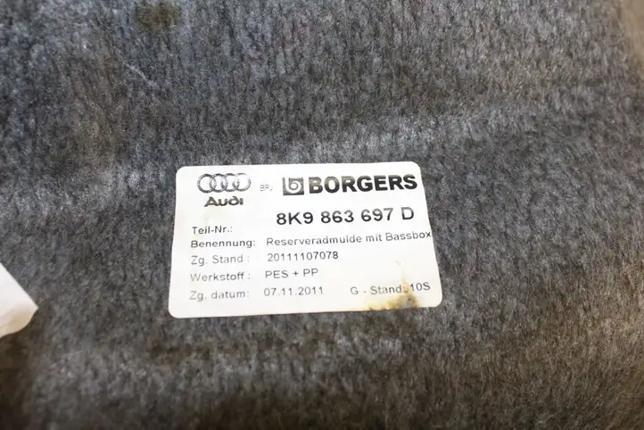Audi A4 S4 B8 8K (2011 - 2015) 8K9863697D Обшивка ниши запасного колеса — фото 4