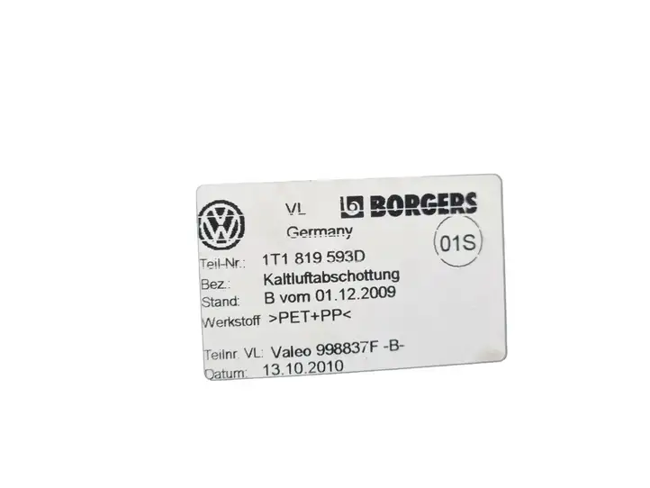Volkswagen Touran II (2010 - 2016) 1T1819593D Прочие детали салона — фото 2