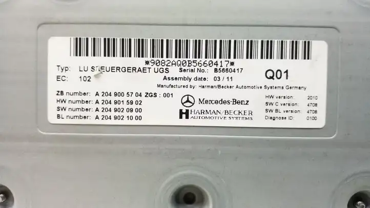 Mercedes-Benz C W204 (2007 - 2014) A2049005704 Прочие блоки управления — фото 2
