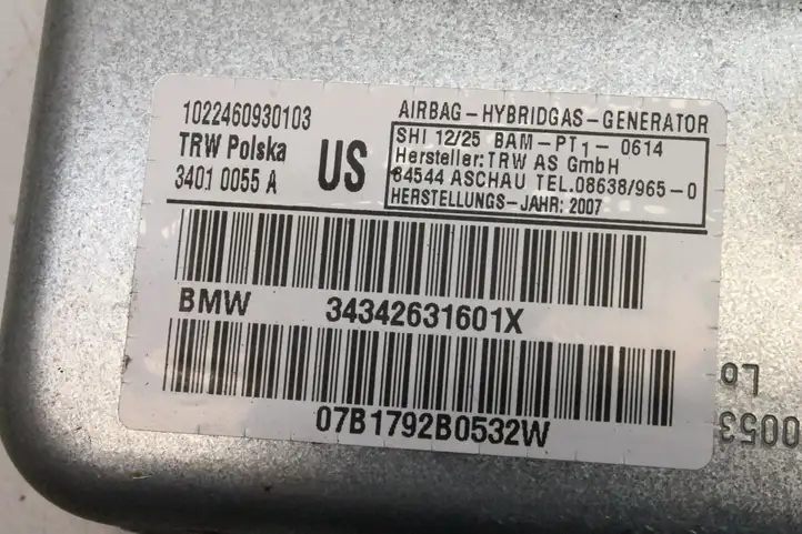 BMW X3 E83 (2003 - 2010) 34342631601X Подушка безопасности двери — фото 5