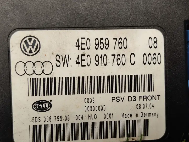 Audi A8 S8 D3 4E (2005 - 2007) 4E0959760 Блок управления сиденьем — фото 2