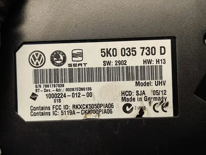 Volkswagen Golf VI (2009 - 2013) 5K0035730D Модуль комфорта — фото 2