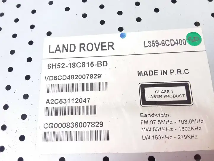 Land Rover Freelander 2 - LR2 (2006 - 2010) 6H5218C815BD Магнитола / мультимедийная система — фото 3