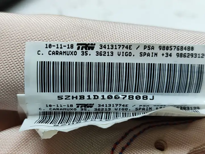 Peugeot 308 (2013 - 2021) 9805768480 Боковая подушка безопасности шторка — фото 2