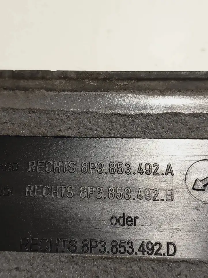 Audi A3/S3 8P (2003 - 2005) 8P3853492B Внутренняя отделка переднего порога — фото 3