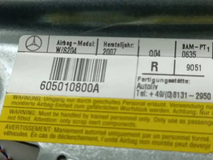 Mercedes-Benz C W204 (2007 - 2014) 605010800A Подушка безопасности сиденья — фото 5