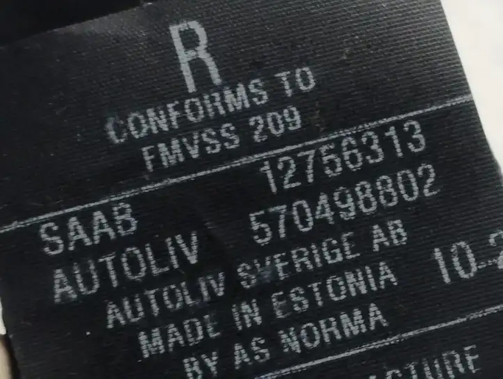 Saab 9-5 (2006 - 2010) 12756313 Задний ремень безопасности — фото 5