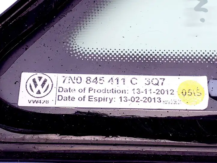 Seat Alhambra (Mk2) (2010 - 2017) 7N0845411A Треугольное стекло кузова — фото 5