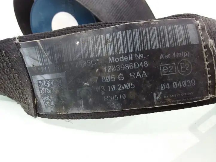 Volkswagen PASSAT B6 (2005 - 2010) 3C0857805G Задний ремень безопасности — фото 2