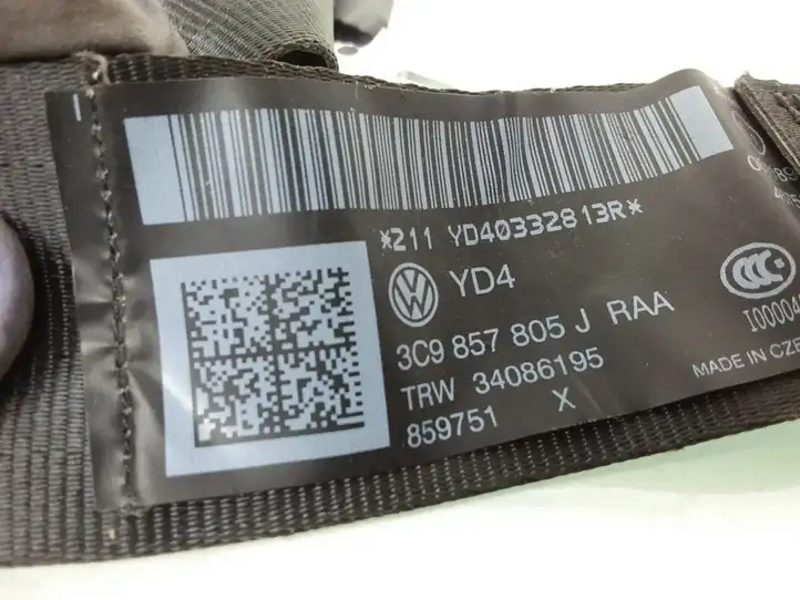 Volkswagen PASSAT B7 (2011 - 2014) 3C9857805J Задний ремень безопасности — фото 2