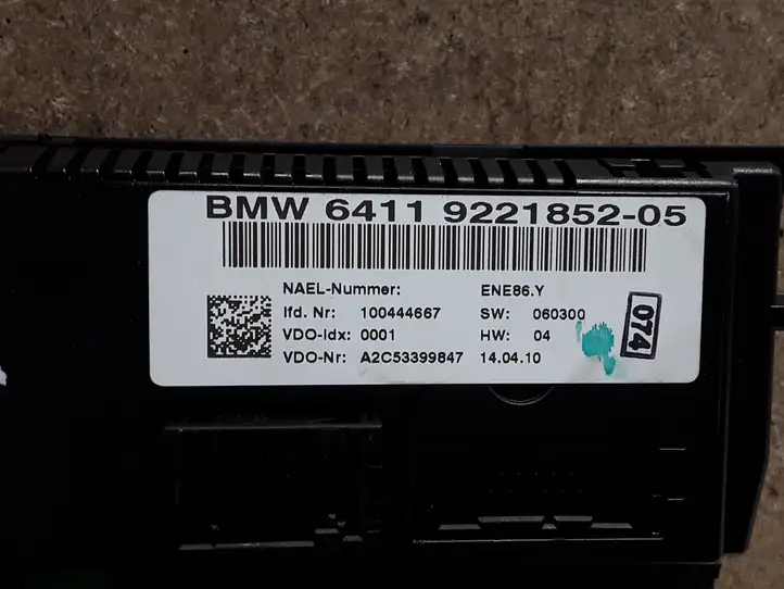 BMW X1 E84 (2009 - 2015) 9221852 Блок управления климат-контролем — фото 4