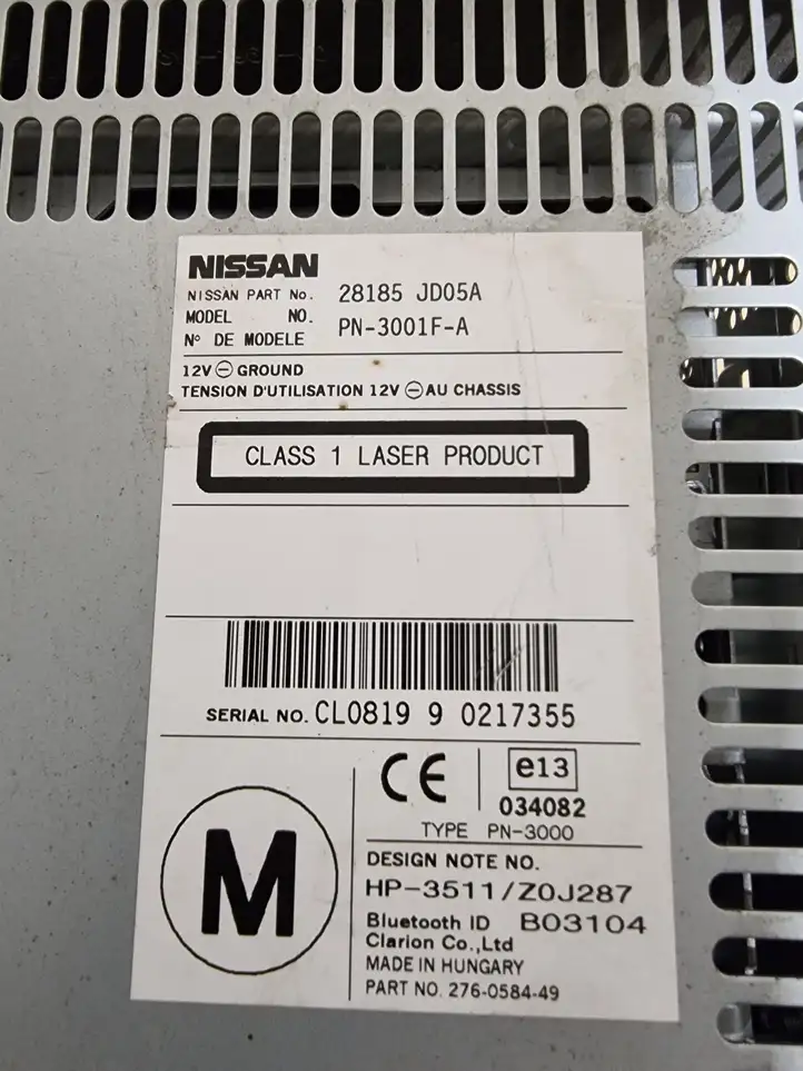Nissan Qashqai (2006 - 2010) 28185JD05A Магнитола / мультимедийная система — фото 3