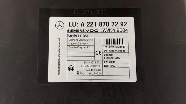 Mercedes-Benz S W221 (2005 - 2013) Блок бесключевого доступа — фото 2