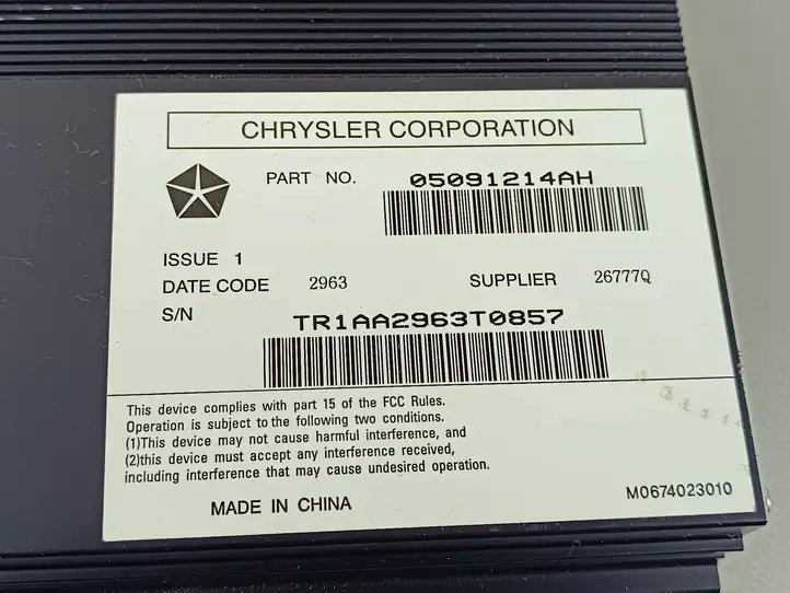 Jeep Grand Cherokee (2010 - 2021) 05091214AH Усилитель звука — фото 8
