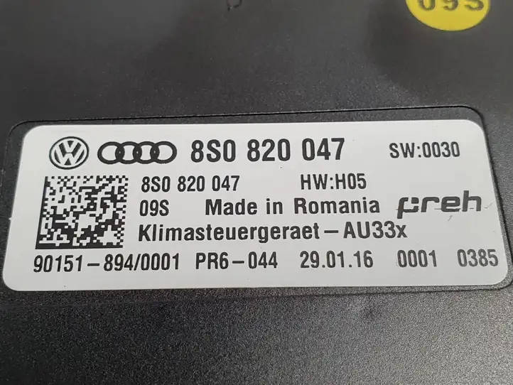 Audi TT TTS RS Mk3 8S (2014 - 2018) 8S0820047 Модуль управления кондиционером — фото 4