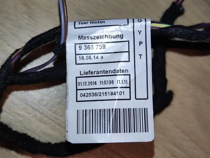 BMW 3 F30 F35 F31 (2012 - 2018) 9366761 Проводка задней двери — фото 6
