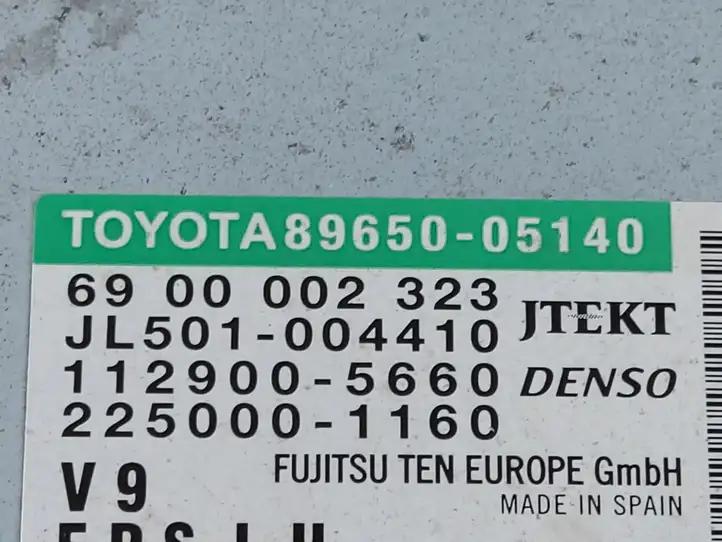 Toyota Avensis T270 (2009 - 2012) 8965005140 Блок управления усилителем руля — фото 2