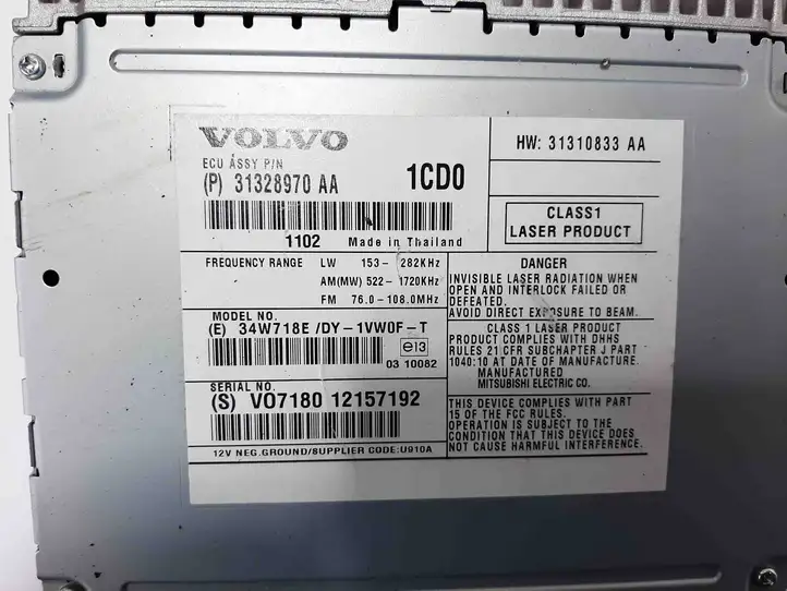 Volvo XC60 (2008 - 2013) 31328970AA Магнитола / мультимедийная система — фото 3