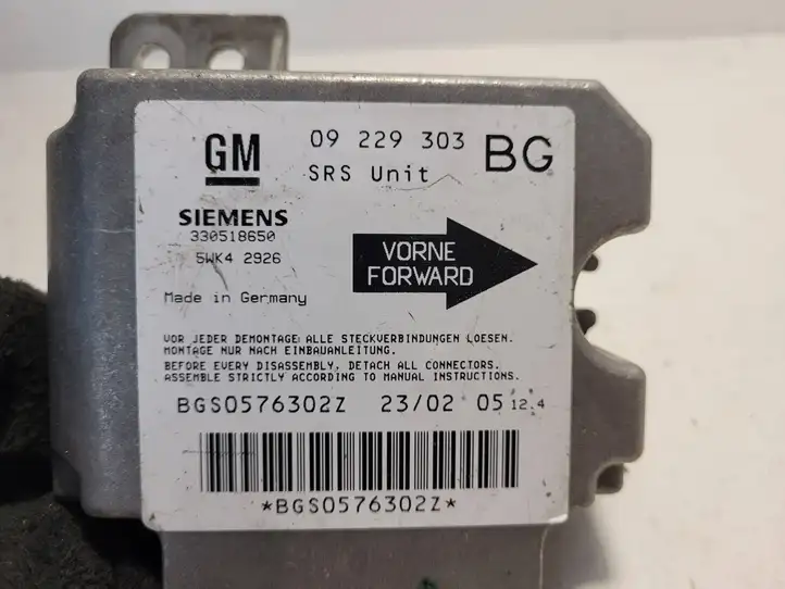 Opel Zafira (1999 - 2003)  09229303 Блок управления надувных подушек