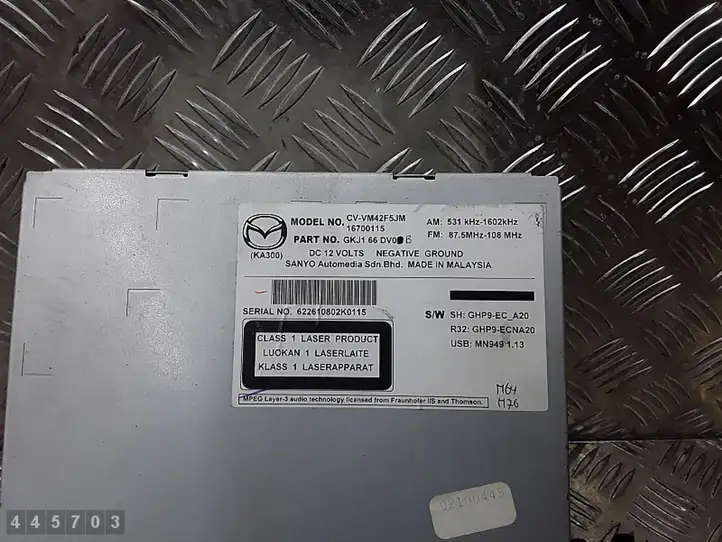 Mazda 6. (2012 - 2015)  cvvm42f5jm Радио/ проигрыватель CD/DVD / навигация