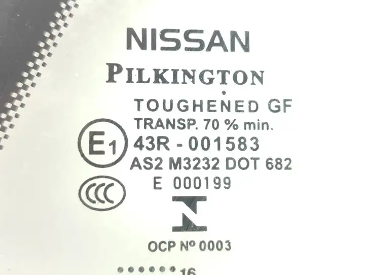Nissan Qashqai (2013 - 2017) 43R001583 Заднее боковое стекло — фото 3