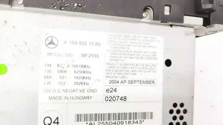 Mercedes-Benz A W169 (2004 - 2012) A1698201589 Магнитола / мультимедийная система — фото 3