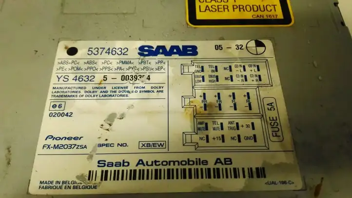 Saab 9-5 (1998 - 2005) 5374632 Магнитола / мультимедийная система — фото 4