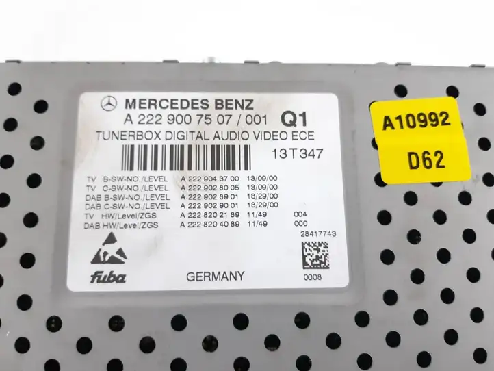 Mercedes-Benz S W222 (2013 - ) A2229007507 Магнитола / мультимедийная система — фото 2