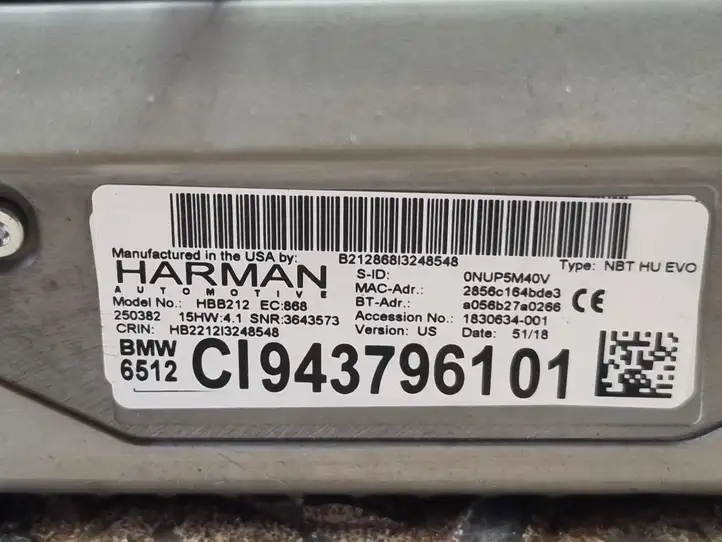 BMW 5 G30 G31 (2016 - ) 9437961 Магнитола / мультимедийная система — фото 4