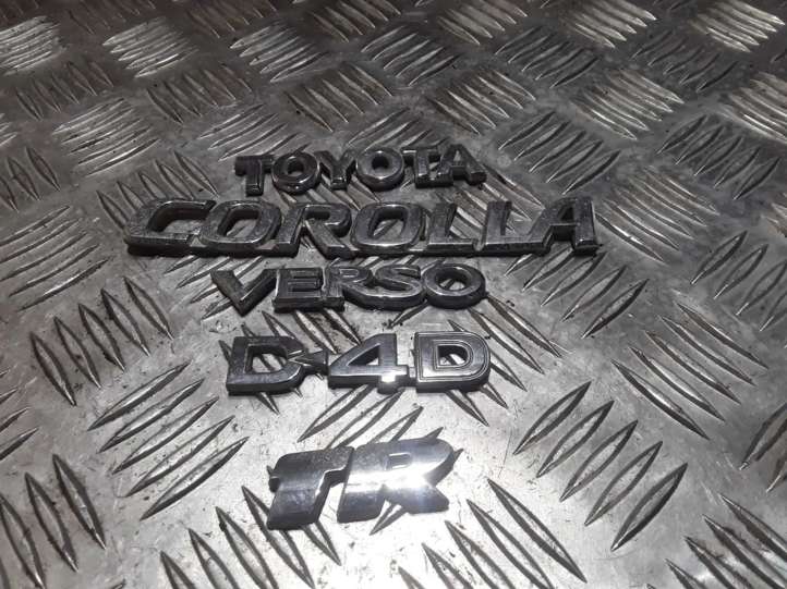 Toyota Corolla Verso AR10 Modelio raidės