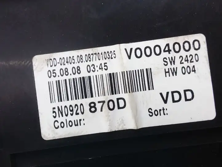 Volkswagen Tiguan (2007 - 2011)  5N0920870D Спидометр (приборный щиток)