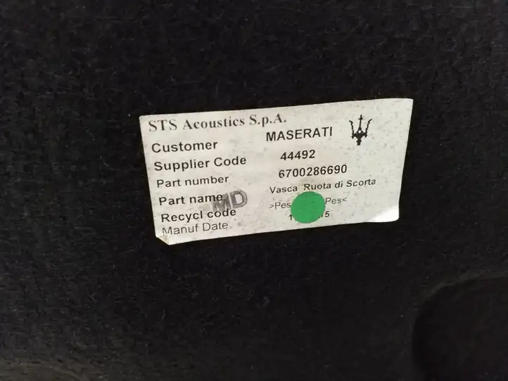 Maserati Ghibli (2013 - 2017) 6700286690 Коврик багажника — фото 3
