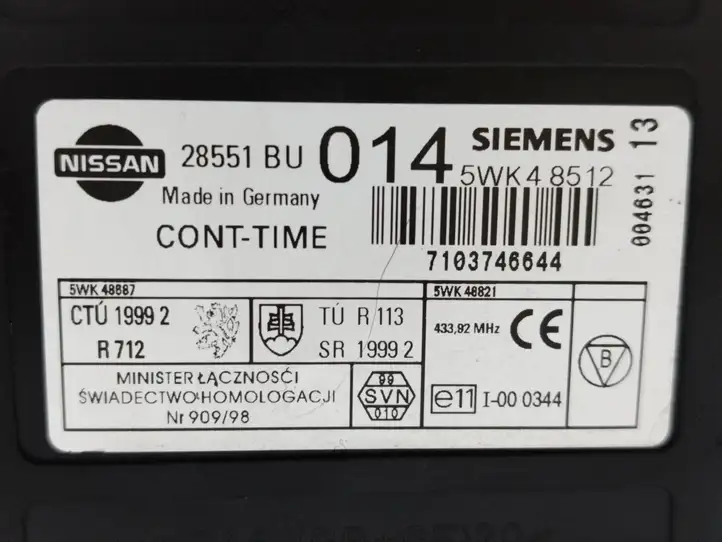 Nissan (2000 - 2006) 28551BU014 Модуль комфорта — фото 2